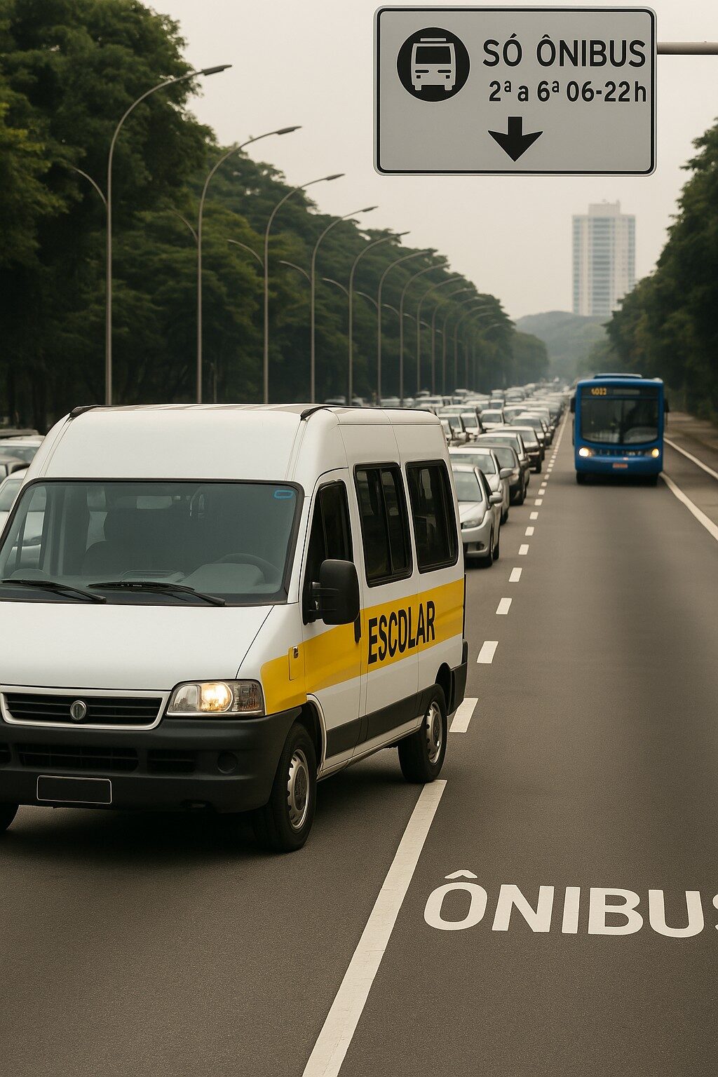 Transportes escolares nas faixas exclusivas: a educação chama
